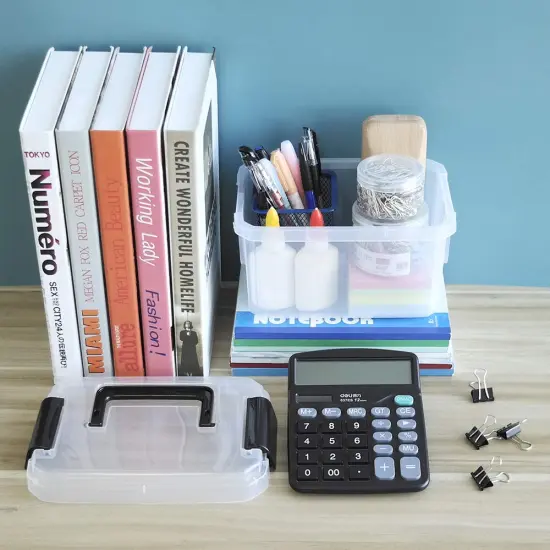 4 Pieces 2 L Clear Mini Plastic Storage Box, Tiny Clear Storage Bin {4}