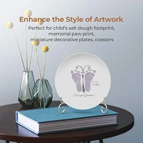 TR-LIFE Plate Stands for Display - 4 Inch Plate Holder Display Stand + Metal Easel Stand for Picture Frame, Decorative Plates, Photo, Book, Collectibles (2 Pack) {6}