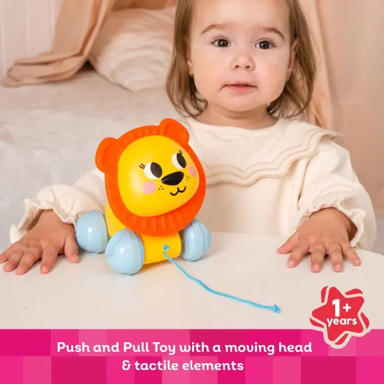 Kids Hits Educational Toddler Push and Pull Toy Lion Yellow {2}