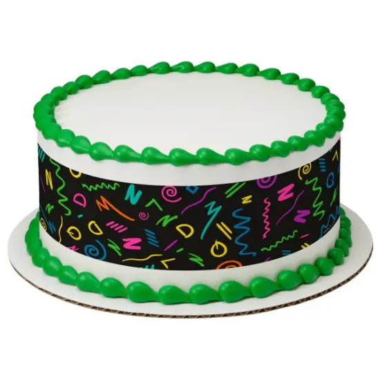 Bright and Vibrant Pattern Edible Cake Topper Image Strips {1}