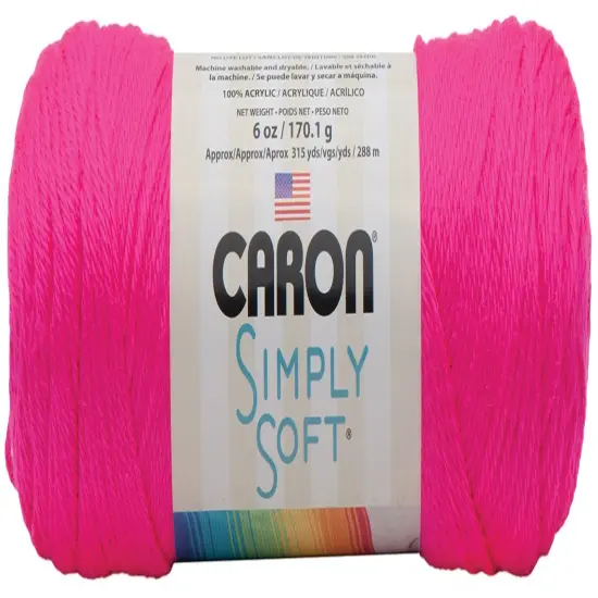 Multipack of 24 - Caron Simply Soft Solids Yarn-Neon Pink {2}