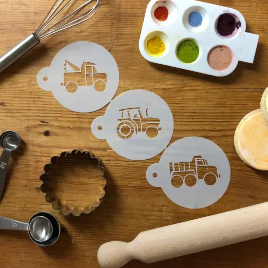 Trucks Cookie Stencil Set | C923 by Designer Stencils | Cookie Decorating Tools | {3}