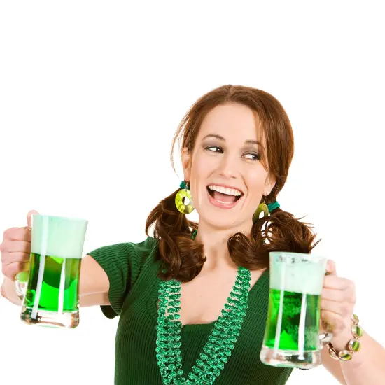 Green Shamrock Beads Necklaces - St Patricks Day Irish Clover Bead Necklace Party Favors Pack - 1 Dozen {3}