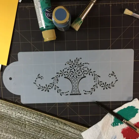 Wedding Basket Cake Stencil Side | C910 by Designer Stencils | Cake Decorating Tools | Baking Stencils for Royal Icing, Airbrush, Dusting Powder | Reusable Plastic Food Grade Stencil for Cakes | Easy to Use & Clean Cake Stencil {4}
