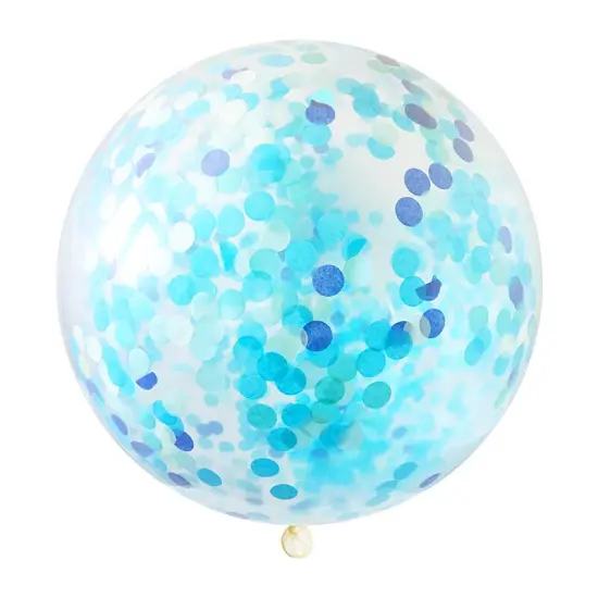 Jumbo Confetti Balloon & Tassel Tail - Blue Party {2}