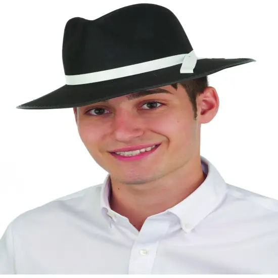 Permafelt Black Gangster Hat Large Costume Accessory {1}
