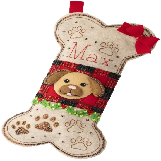 Bucilla Felt Stocking Applique Kit 18" Long-Doggy Treat {1}