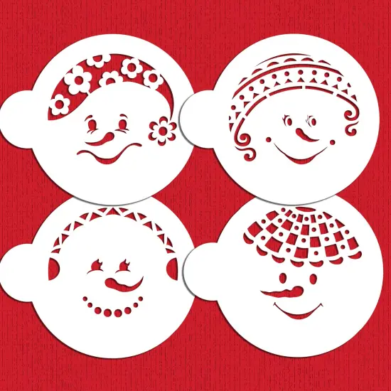 Snowkids Cookie Stencil Set | C908 by Designer Stencils | Cookie Decorating Tools | Baking Stencils for Royal Icing, Airbrush, Dusting Powder | Reusable Plastic Food Grade Stencil for Cookies | Easy to Use & Clean Cookie Stencil {3}