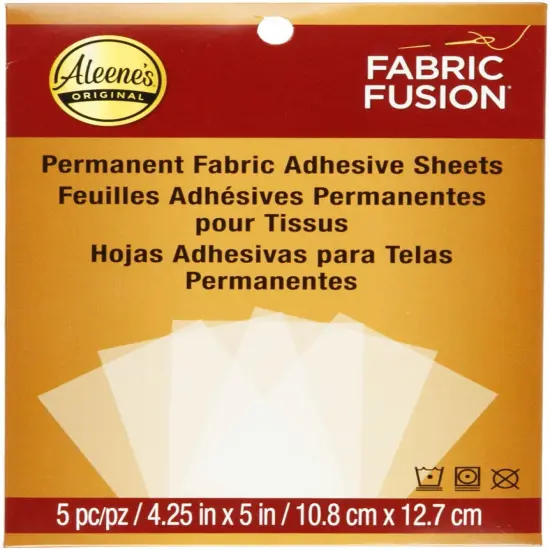 Aleene's Fabric Fusion Permanent Fabric Adhesive Sheets 5/Pk-4.25"X5" {1}
