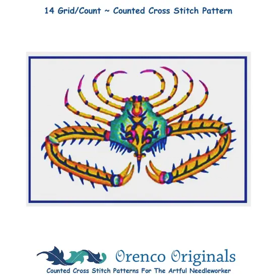 Fallour's Renard's Colorful Crab # 2 Counted Cross Stitch Chart Pattern {1}