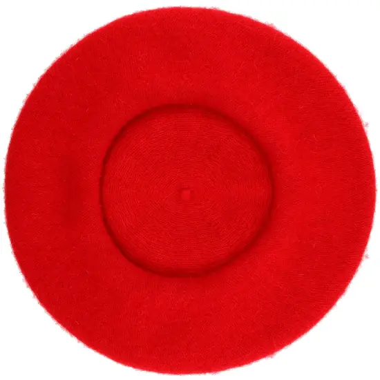 Red French Style Beret - Women's Classic Beret Hat for Casual Use - 1 Piece {6}
