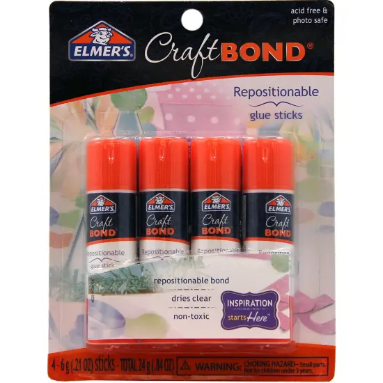 Elmer's CraftBond(R) Repositionable Glue Sticks 4/Pkg-.21oz {1}
