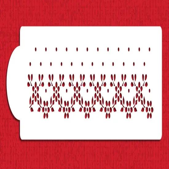 Swiss Dot Floral Lace Cake Stencil Side | C899 by Designer Stencils | Stencils for Royal Icing, Airbrush, Dusting Powder | {2}