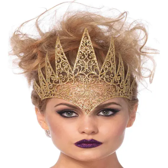 Adults Royal Queen Princess Medieval Gold Die Cut Crown Costume Accessory {1}