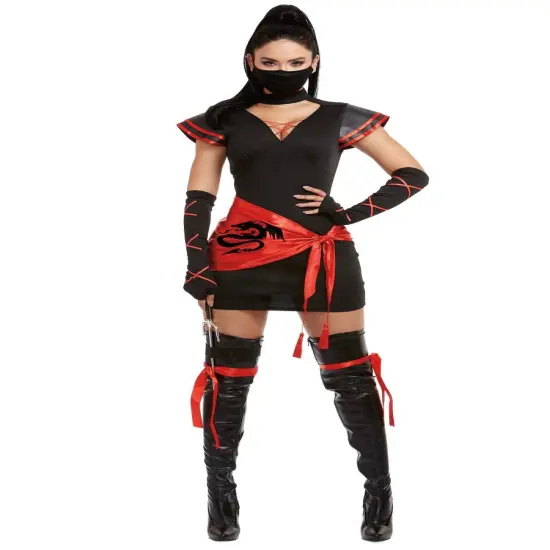 Adult's Womens Way Of The Dragon Ninja Costume {1}