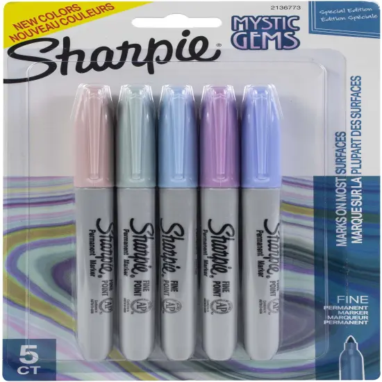 Sharpie Mystic Gems Fine Point Permanent Marker 5/Pkg-Assorted Colors {1}