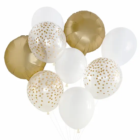 Balloon Bouquet - White & Gold {1}