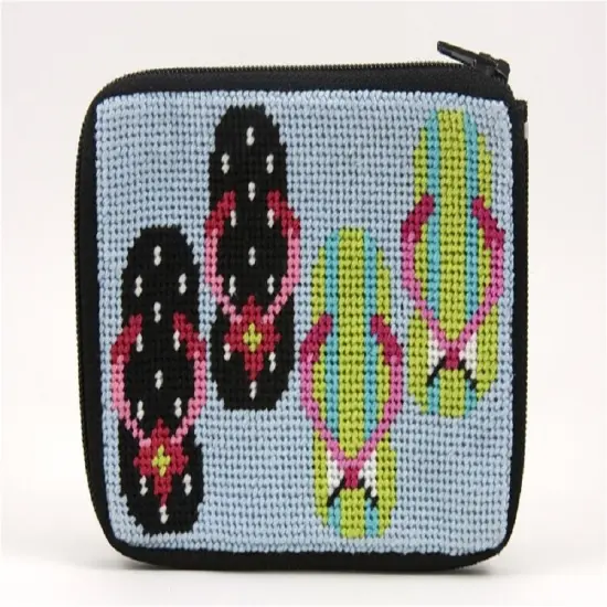Coin Purse - Flip Flops - Needlepoint Kit Multicolor {1}