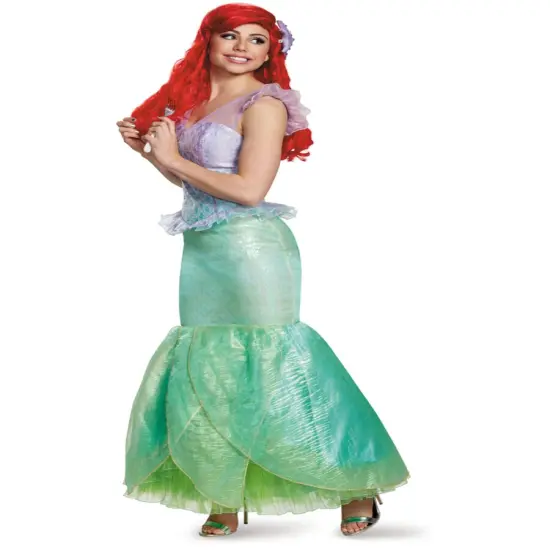 Womens Ultra Prestige The Little Mermaid Ariel Ball Gown Dress Costume {1}