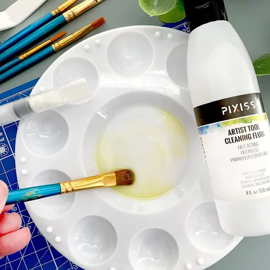 Pixiss Paint Brush Cleaner and Restorer, 4 Ounce Bottle - Acrylic Brush Cleaner {4}