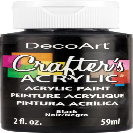 Multipack of 6 - Crafter's Acrylic All-Purpose Paint 2oz-Black {1}