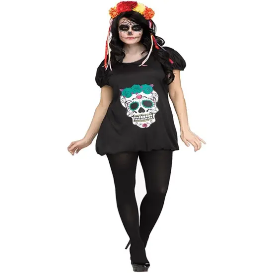 Day Of The Dead Muerta Girl Character Romper Women's Costume {1}