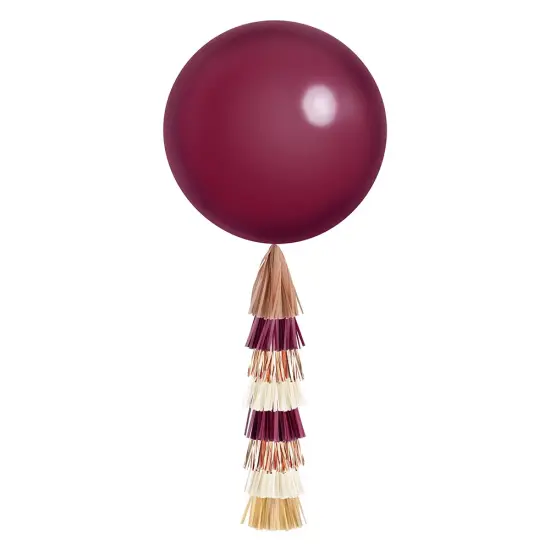 Jumbo Balloon & Tassel Tail - Burgundy & Rose Gold {1}