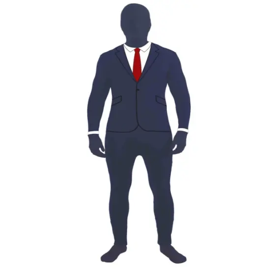 Child Blue Full Body Jumpsuit I'm Invisible Business Suit Costume {2}