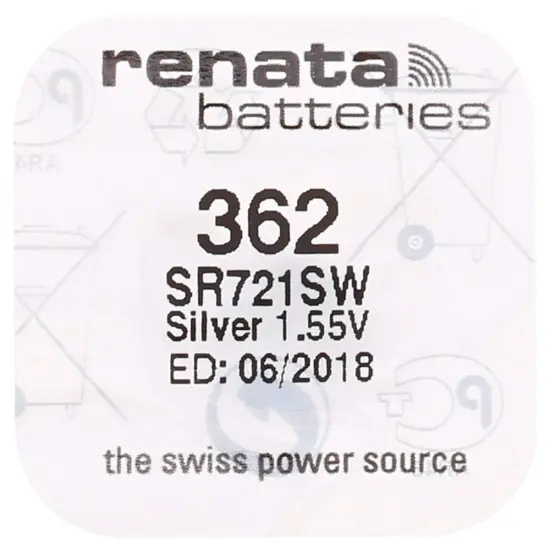 Renata Strip of 10 Genuine Fresh 362 SR721SW Swiss Made Silver 1.55v Batteries {4}