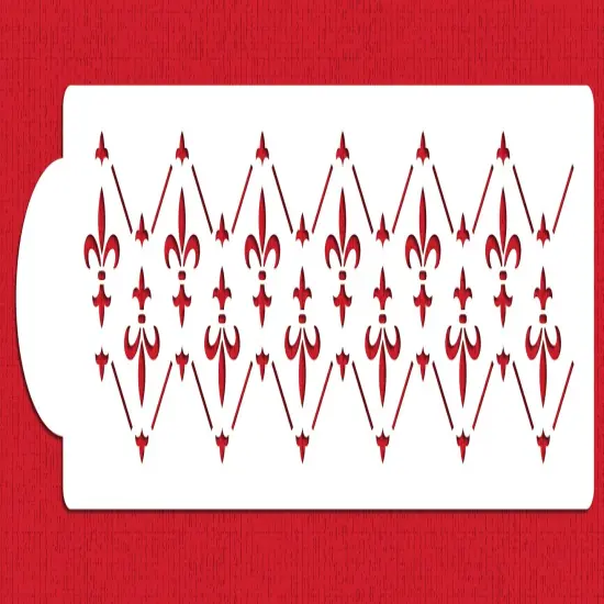 Majestic Fleur de Lis Cake Stencil Side | Cake Decorating Tools | Baking Stencils for Royal Icing, Airbrush, Dusting Powder | Reusable Plastic Food Grade Stencil for Cakes | Easy to Use & Clean Cake Stencil | C966 by Designer Stencils {1}