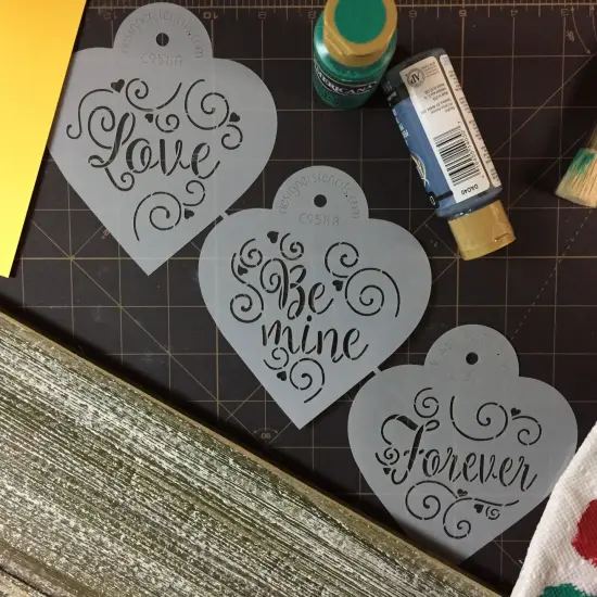 Love, Be Mine, Forever Hearts Cookie Stencil Set | Baking Stencils for Royal Icing, Airbrush, Dusting Powder | {4}