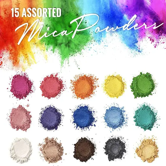 Pixiss Epoxy Resin Dye, Mica Powder, 15 Powdered Pigments Set {2}