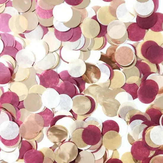 Jumbo Confetti Balloon - Burgundy & Rose Gold {2}