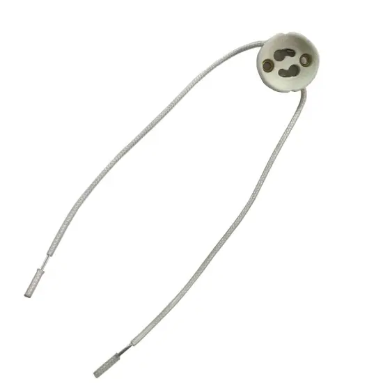 Satco 90-1552 1000w 250v 6in SF1 Lead GU10 base porcelain round ceramic socket White {2}