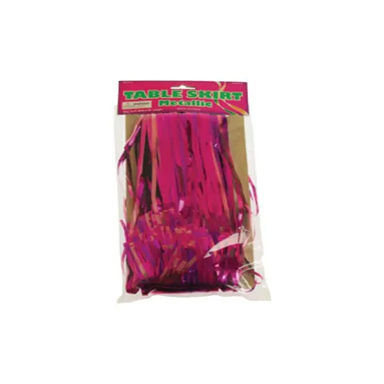 30" Metallic Tinsel Shiny Violet Fringe Table Skirt Party Decoration {1}