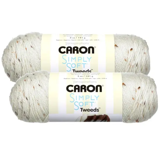 (Pack of 2) Caron Simply Soft Tweeds Yarn-Off White {1}