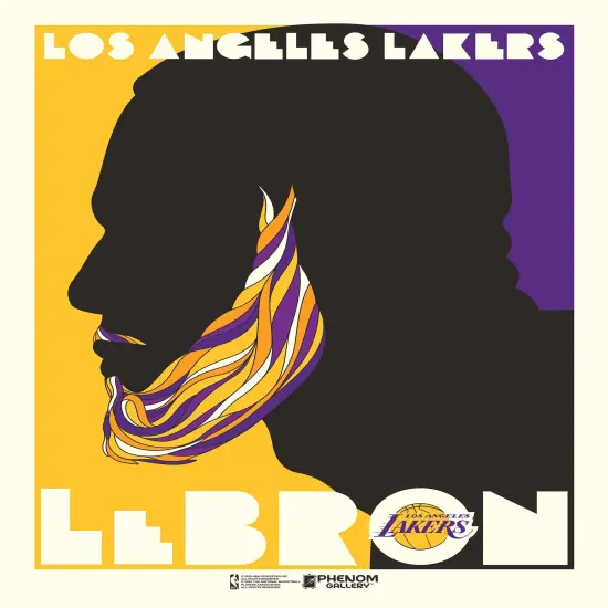 Phenom Gallery Los Angeles Lakers LeBron James Pushglass Inspired 18" x 24" Serigraph {3}