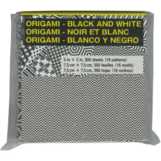 Aitoh Origami Paper 3"X3" 300/Pkg-Black & White {1}