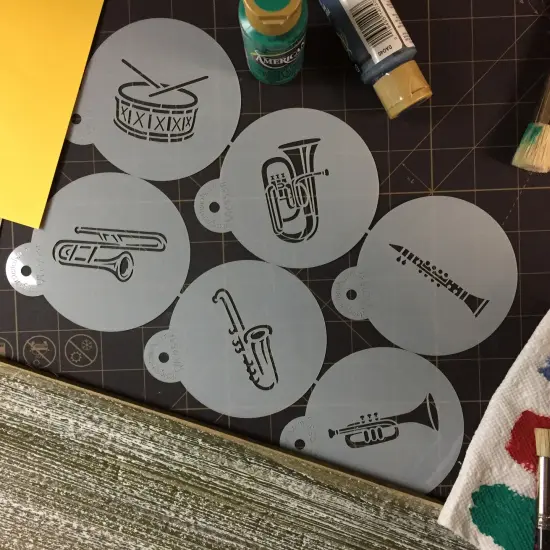 Marching Band Instruments Cookie Stencil | C953 by Designer Stencils | Cookie Decorating Tools | {4}