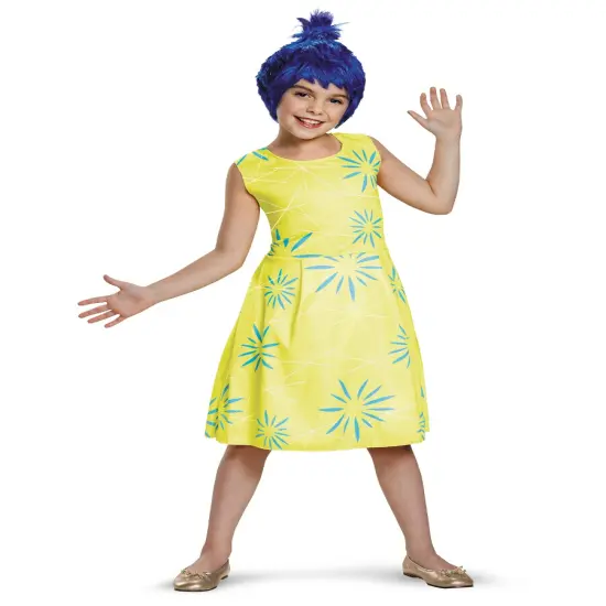 Child's Girls Classic Inside Out Joy Dress Costume {1}
