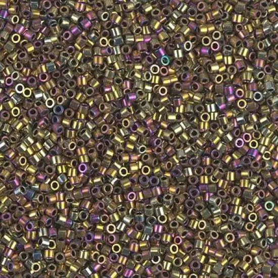 Miyuki Delica Bead 15/0, DBS0029, Metallic Golden Olive Iris {1}