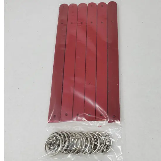 Blank Leather Keyrings 12 Pack &ndash; Pre-Cut Blanks with Hardware for Hot, Foil Stamping & Engraving Red {2}