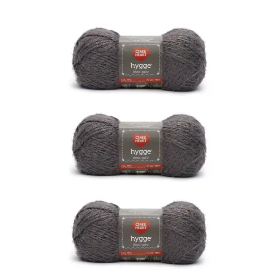 Red Heart Hygge Sterling Yarn - 3 Pack of 227g/8oz - Acrylic Nylon Blend - 5 Bulky - 212 Yards - Knitting/Crochet {1}