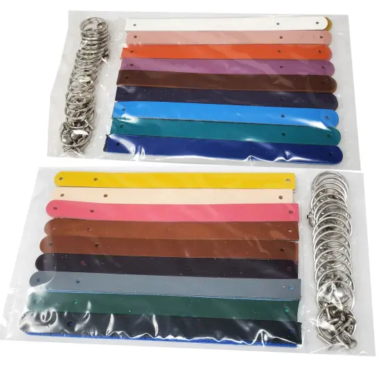 Blank Leather Keyrings 12 Pack &ndash; Pre-Cut Blanks with Hardware for Hot, Foil Stamping & Engraving Ultra blue {4}
