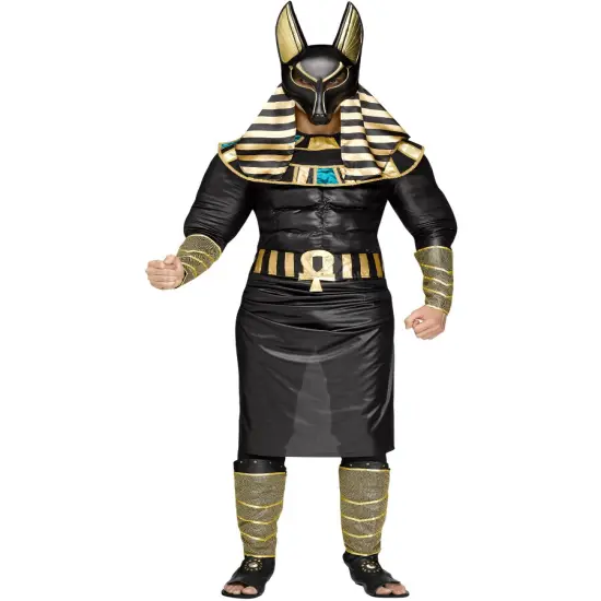 Adult's Mens Egyptian Patron God Anubis Afterlife Dog Deity Costume {1}