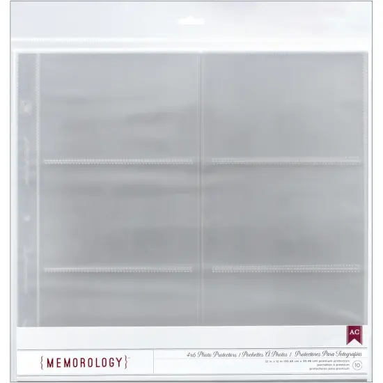 Multipack of 6 - American Crafts Side-Loading Page Protectors 12"x12" 10/Pkg-(6) 6"X4" Pockets {2}