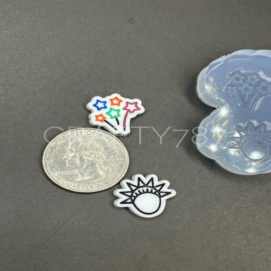 Independence Day Studs Earring Silicone Mold, USA Mold (A13) {6}