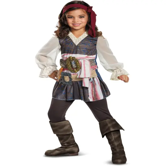 Child's Girls Classic Pirates Of The Caribbean 5 Jack Sparrow Costume {1}