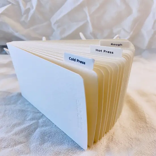 Baohong Watercolor Trial Pad, 4.1x5.7", Artists' Grade, Cold Pressx6, Hot Press x6, Rough Grain x6, 100% cotton, 140lb/300gsm {1}