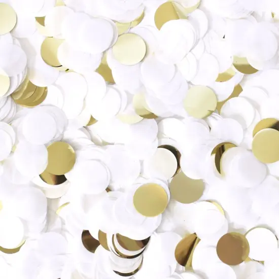 Jumbo Confetti Balloon - White & Gold {2}